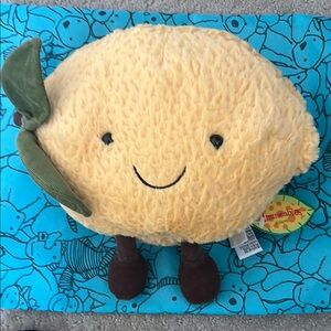 Jellycat lemon large NWT retired rare Cute Yellow Lemon Plush with Leaf